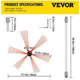 VEVOR Chimney Sweeping Brush Rotary Chimney Brush 315Inch Chimney Brush Rod Kit 8 Rods with Nylon Flexible Rods (8 Rods) - Close-Up Angle