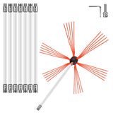 VEVOR Chimney Sweeping Brush Rotary Chimney Brush 315Inch Chimney Brush Rod Kit 8 Rods with Nylon Flexible Rods (8 Rods) - Extra Image