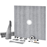 VEVOR Shower Curb Kit, 1828x1828mm, 72"x72" Shower Pan Kit with 50.8mm ABS Central Flange, 101.6mm Stainless Steel Grate, Waterproof Shower Curb &