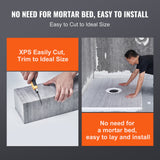 VEVOR Shower Curb Kit, 1219x1524mm, 60"x48" Shower Pan Kit with 50.8mm ABS Central Flange, Waterproof Membrane, Stainless Steel Grate and Joint
