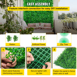 VEVOR Artificial Boxwood Panels, 12 PCS 20"x20" Boxwood Hedge Wall Panels, PE Artificial Grass Backdrop Wall 1.6", Privacy Hedge Screen for Decoration