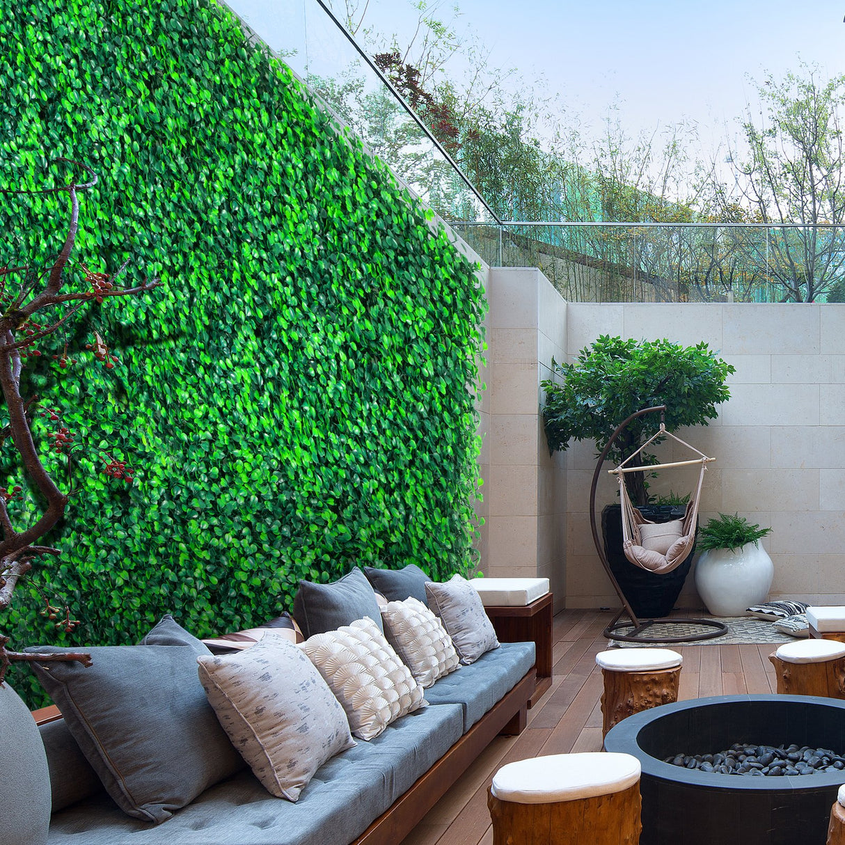 VEVOR Artificial Boxwood Panels, 12 PCS 20"x20" Boxwood Hedge Wall Panels, PE Artificial Grass Backdrop Wall 1.6", Privacy Hedge Screen for Decoration