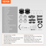 VEVOR Air Bag Suspension Kit, Air Springs Suspension Bag Kit Compatible with 2019-2023 Chevrolet Silverado 1500 and GMC Sierra 1500 4WD RWD, 5000 lbs