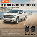 VEVOR Air Bag Suspension Kit, Air Springs Suspension Bag Kit Compatible with 2011-2019 Chevrolet Silverado 2500/3500HD and GMC Sierra 2500/3500HD 4WD RWD, 5000 lbs Loading, 5 to 100 PSI - Front View