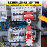 VEVOR 42 PCS Lockout Tagout Kits Electrical Loto Kit for Electrical Risk Removal - Front View