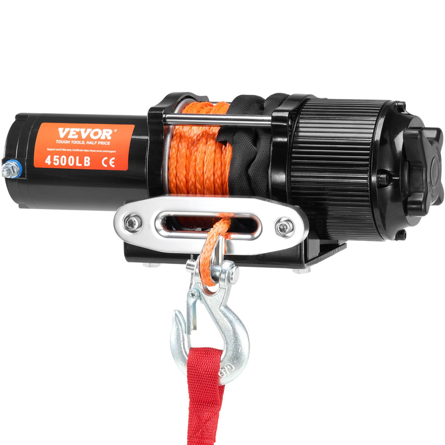 VEVOR Electric Winch ATV UTV 2041 kg Synthetic Rope Waterproof Remote Control