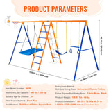 VEVOR Swing Sets for Backyard 6 in 1 Swing Set 440lbs Capacity Metal Swingset - Close-Up Angle