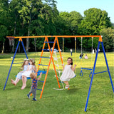VEVOR Swing Sets for Backyard 6 in 1 Swing Set 440lbs Capacity Metal Swingset - Low Angle