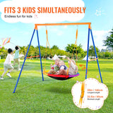 VEVOR Swing Sets for Backyard 40in Saucer Swing Seat A-Frame Metal Stand 440lbs - Side View