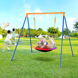 VEVOR Swing Sets for Backyard 40in Saucer Swing Seat A-Frame Metal Stand 440lbs - Close-Up Angle
