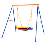 VEVOR Swing Sets for Backyard 40in Saucer Swing Seat A-Frame Metal Stand 440lbs - Low Angle
