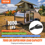 VEVOR A-Frame Trailer Coupler, Fits 2-Inch Hitch Ball Size, 7000 lbs Towing Capacity, Heavy Duty Steel Coupler, Ideal for Towing Station Wagons, Pickup Trucks, SUVs, Campers, Black Coating Surface - Front View