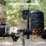 VEVOR A-Frame Trailer Coupler, Fits 2-Inch Hitch Ball Size, 7000 lbs Towing Capacity, Heavy Duty Steel Coupler, Ideal for Towing Station Wagons, Pickup Trucks, SUVs, Campers, Black Coating Surface - Side View