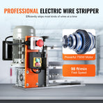 Automatic Wire Stripping Machine, 0.06''-1.57'' Electric Motorized Cable Stripper, 750 W, 98 ft/min Wire Peeler with Visible Stripping Depth Reference, 10 Channels for Scrap Copper Recycling