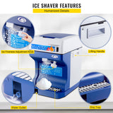 VEVOR Ice Shaver 265LBS/Hour Snow Cone Frozen Ice Shaving Slushie Dessert Maker Stainless Steel Food Grade for Kitchen Home Bars - Top-Down View