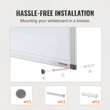 Magnetic Whiteboard Dry Erase Board 36" x 24" Wall Mounted for Office