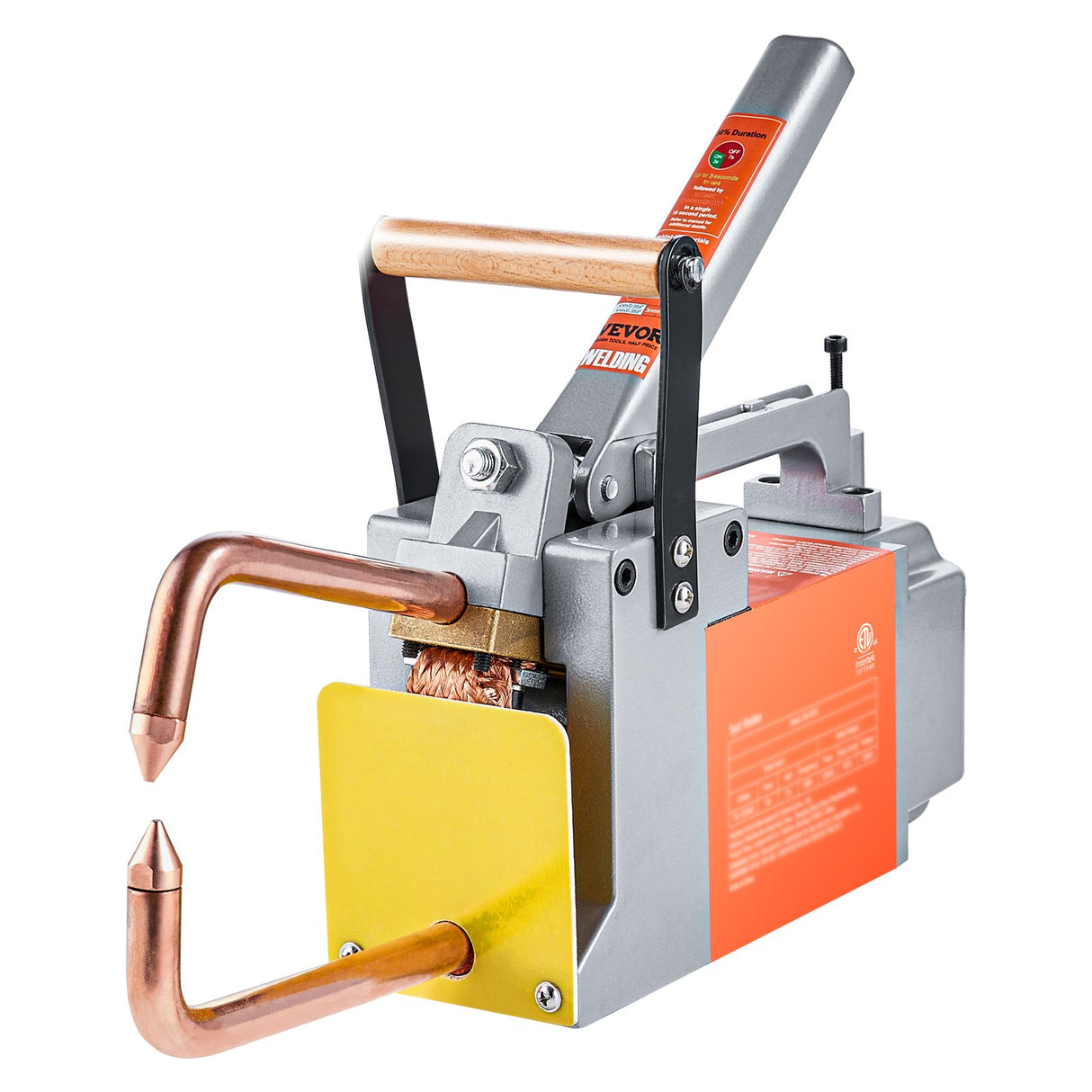 VEVOR Portable Spot Welder, 1/8-inch Thick Spot Welder Machine with 8KVA Input Capacity, Handheld Welding Tip Gun Metal Sheet Spot Welding Machine for Carbon Steel, Aluminum Sheet