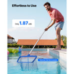 Pool Pole, 1 to 3.66 m Telescoping Swimming Pool Cleaning Poles, Professional Adjustable Telescopic Pole with Extension Pole, Heavy Duty Cleaner Stick for Skimmer Net, Rake, Brush, Vacuum Head