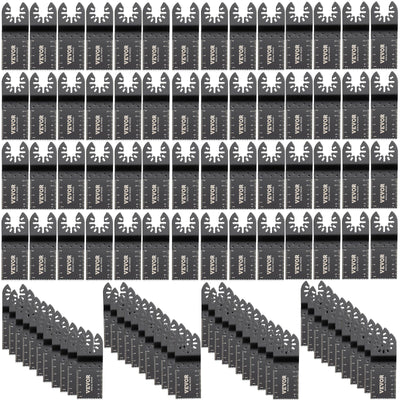VEVOR 100PCS Oscillating Saw Blades, Quick Release Multitool Blades Kit, HCS Tool Blades for Wood Plastic, Compatible with Dewalt Dremel Fein Worx