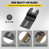 VEVOR 100PCS Oscillating Saw Blades, Quick Release Multitool Blades Kit, HCS Tool Blades for Wood Plastic, Compatible with Dewalt Dremel Fein Worx Bosch Makita Milwaukee - 45-Degree Angle