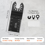 VEVOR 50PCS Oscillating Saw Blades, Universal Quick Release Oscillating Saw Blades, Multitool Tool Blades for Wood Plastic Aluminum, Fit Dewalt Bosch