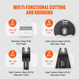 VEVOR 30PCS Multi Tool Blades Kits, Universal Quick Release Oscillating Saw Blades, 8 Types Wood Metal Plastic Oscillating Tool Blades, Fit Dewalt