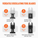 VEVOR 30PCS Multi Tool Blades Kits, Universal Quick Release Oscillating Saw Blades, 8 Types Wood Metal Plastic Oscillating Tool Blades, Fit Dewalt Bosch Milwaukee Hitachi Chicago Craftsman - Top-Down View