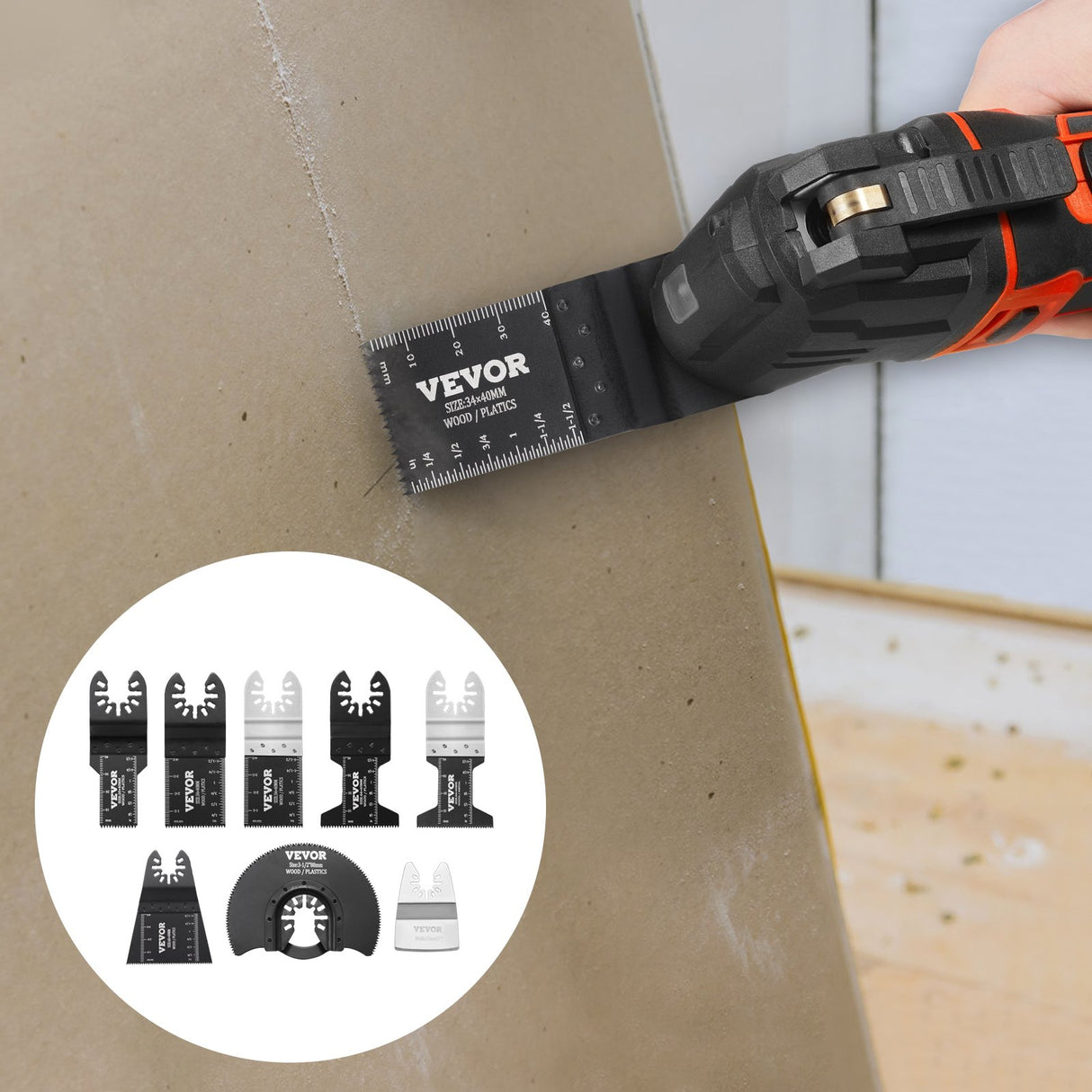 VEVOR 30PCS Multi Tool Blades Kits, Universal Quick Release Oscillating Saw Blades, 8 Types Wood Metal Plastic Oscillating Tool Blades, Fit Dewalt