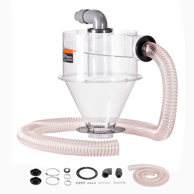 Cyclone Dust Separator, 4" Retrofit Cyclone Separator for Dust Collectors, ABS Dust Deputy With 2" Hole O.D. Connector & Hose for Wet/Dry Shop Vacuums, Fits 18.9-37.85L Tank (Tank Exclude)