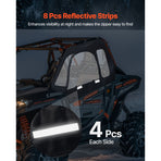 Cab Enclosure Upper Doors, Compatible with Polaris RZR XP 1000/XP Turbo 2014-2023, Soft Upper Doors, Windproof Upgraded Zipper UTV Soft Side Window Kit, Work with Side Mirrors and Windshields