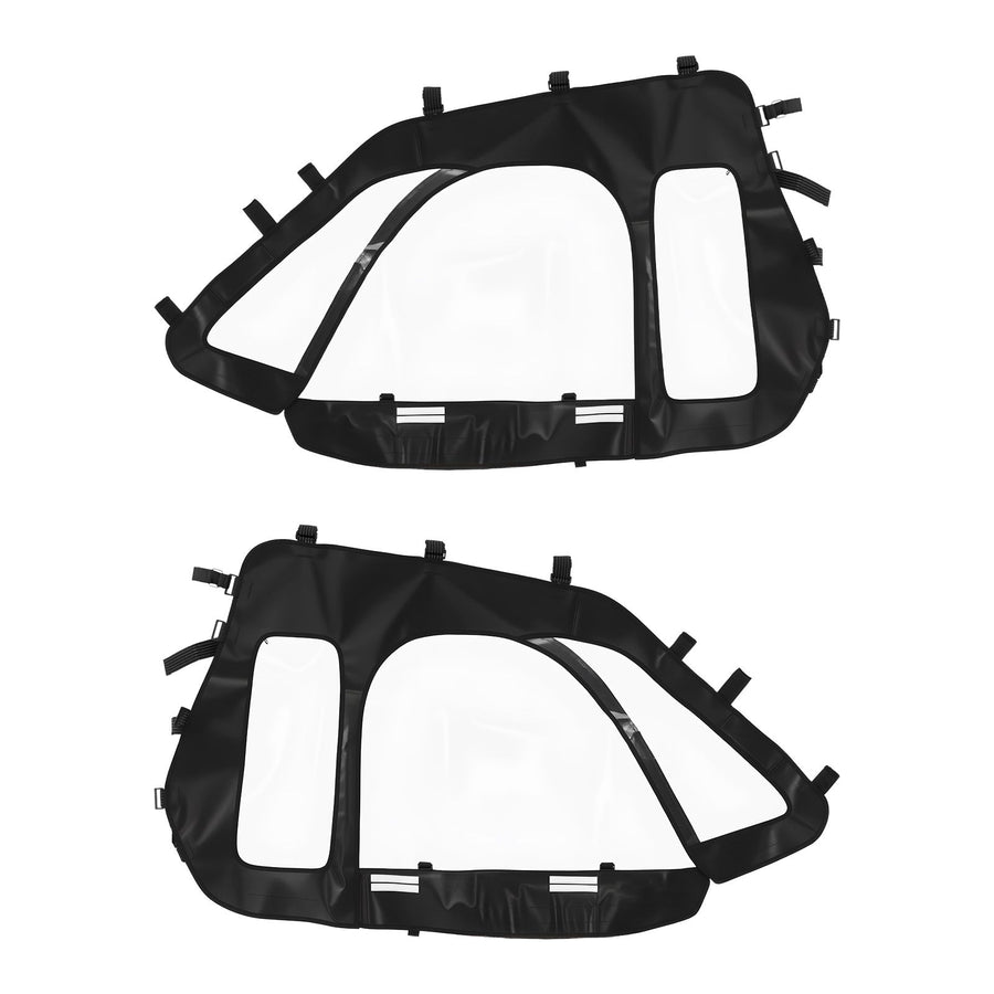 Cab Enclosure Upper Doors, Compatible with Polaris RZR XP 1000/XP Turbo 2014-2023, Soft Upper Doors, Windproof Upgraded Zipper UTV Soft Side Window Kit, Work with Side Mirrors and Windshields