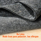 Rug Pad Without Slip Resistance, Protective Cushioning Carpet Pad, 9' x 12', 1/4"Thick, 100% Pure Polyester Felt, 10-11㎡ Premium Comfort Underfoot Carpet Padding Rug Cushion for All Floors, Gray