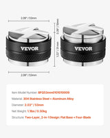 VEVOR 53mm Coffee Distributor 2-in-1 Adjustable Espresso Distributor for Home - Close-Up Angle