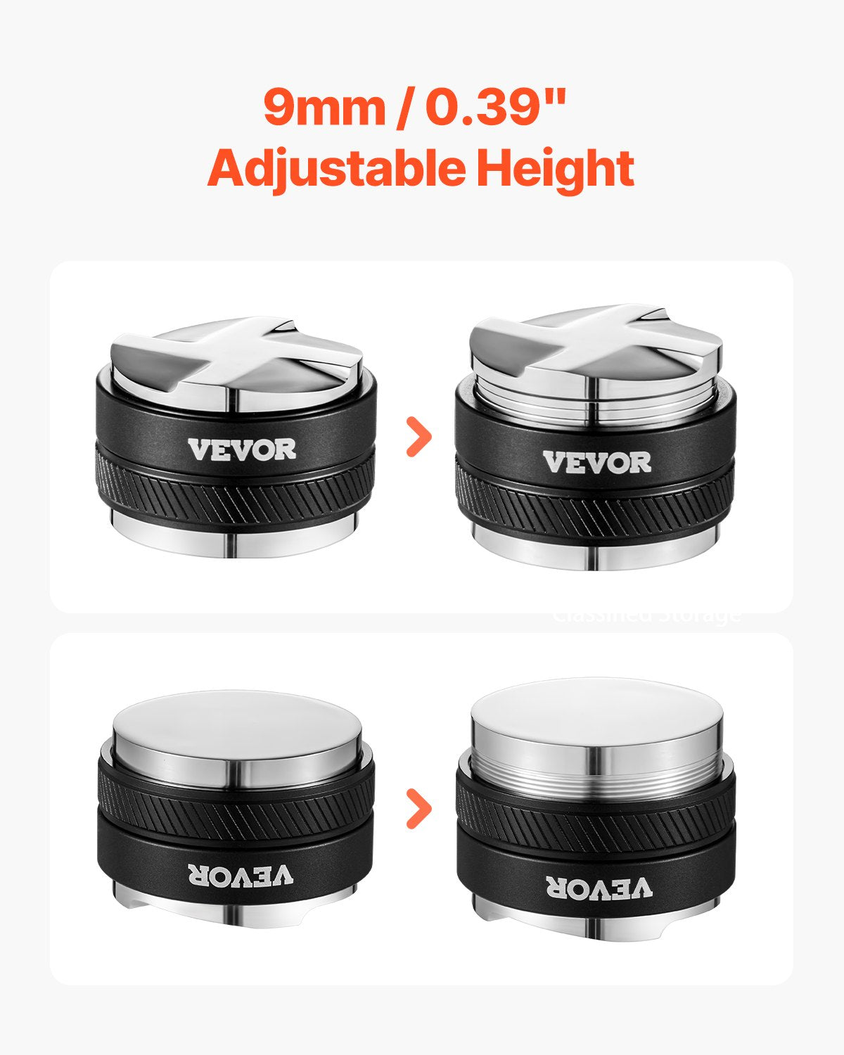 VEVOR 58mm Coffee Distributor 2-in-1 Adjustable Espresso Distributor for Home