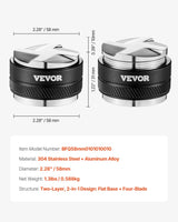 VEVOR 58mm Coffee Distributor 2-in-1 Adjustable Espresso Distributor for Home - Close-Up Angle