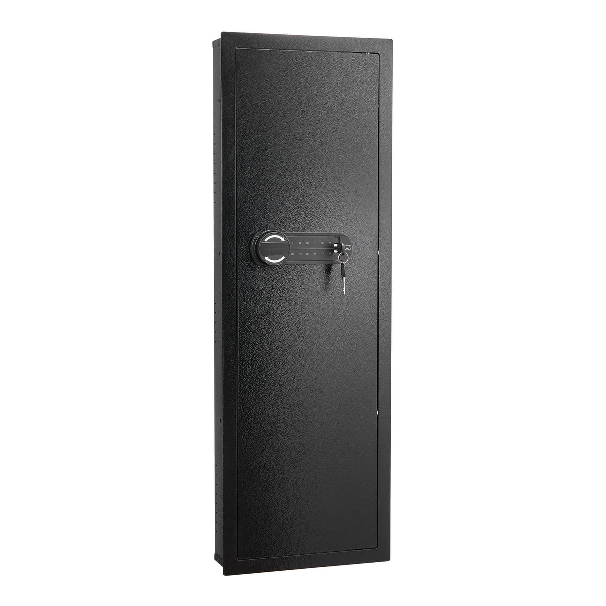 VEVOR Wall Safe, 4-Tier Hidden Wall Mounted Gun Safe with Password & Key, Q235 Cold-Rolled Steel In-Wall Box with LED Lighting, 3 Adjustable Shelves & Key Holders for Money, Jewelry, Passport, Black