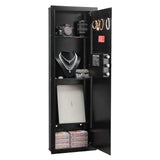 VEVOR Wall Safe, 4-Tier Hidden Wall Mounted Gun Safe with Password & Key, Q235 Cold-Rolled Steel In-Wall Box with LED Lighting, 3 Adjustable Shelves & Key Holders for Money, Jewelry, Passport, Black - Extra Image