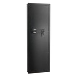 Wall Safe, 4-Tier Hidden Wall Mounted Gun Safe with Password & Key, Q235 Cold-Rolled Steel In-Wall Box with LED Lighting, 3 Adjustable Shelves & Key Holders for Money, Jewelry, Passport, Black
