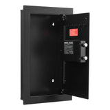 Wall Safe, 3-Tier Hidden Wall Mounted Safe with Password & Key, Q235 Cold-Rolled Steel In-Wall Box with LED Lighting, 2 Adjustable Shelves & 5 Key Holders for Money, Jewelry, Passport, Black