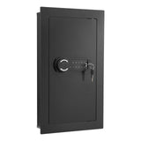 VEVOR Wall Safe, 3-Tier Hidden Wall Mounted Safe with Password & Key, Q235 Cold-Rolled Steel In-Wall Box with LED Lighting, 2 Adjustable Shelves & 5 Key Holders for Money, Jewelry, Passport, Black - Extra Image