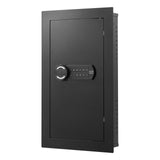 VEVOR Wall Safe, 3-Tier Hidden Wall Mounted Safe with Password & Key, Q235 Cold-Rolled Steel In-Wall Box with LED Lighting, 2 Adjustable Shelves & 5 Key Holders for Money, Jewelry, Passport, Black - Extra Image