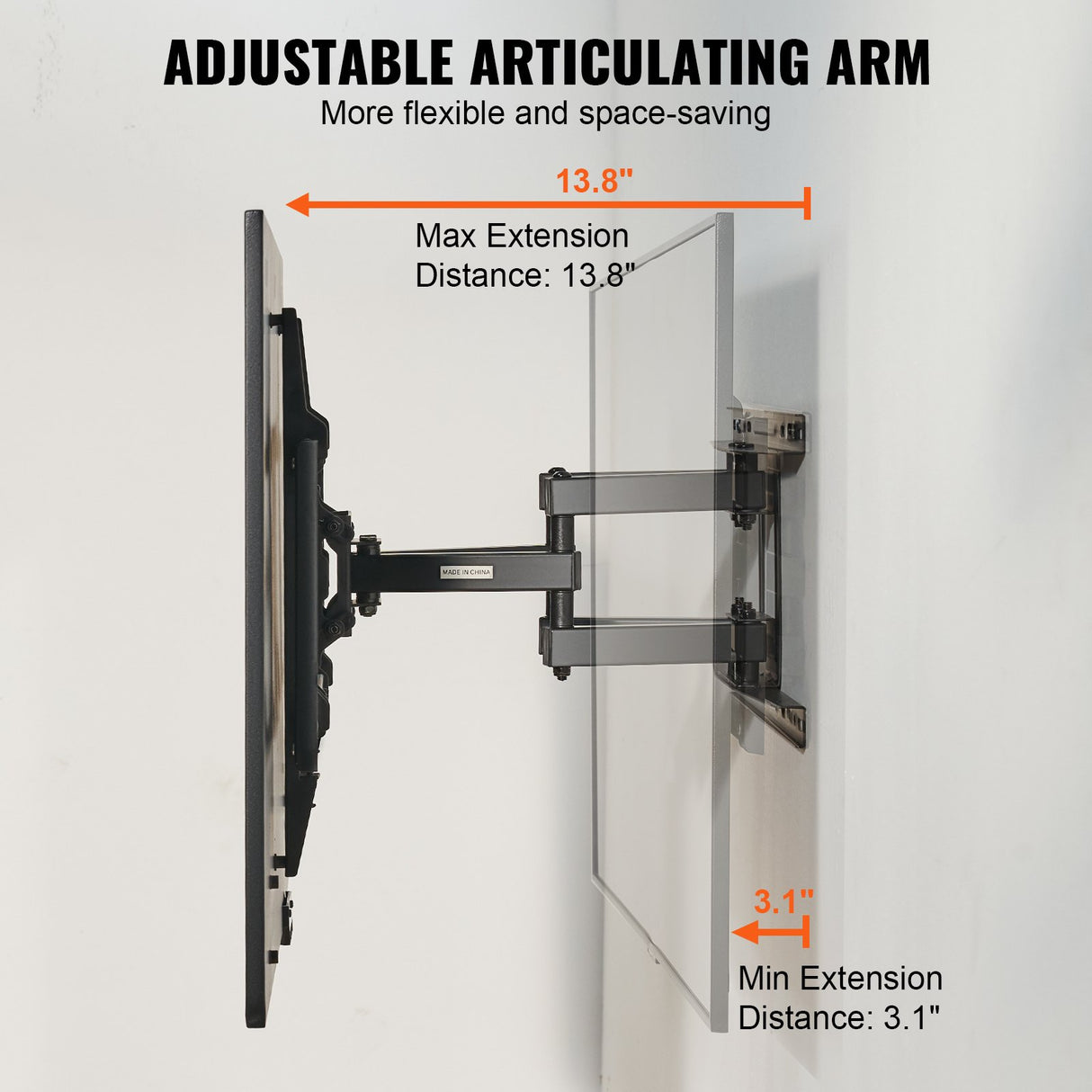VEVOR Full Motion TV Mount Fits for Most 37-75 inch TVs, Swivel Tilt Horizontal Adjustment TV Wall Mount Bracket with 4 Articulating Arms, Max VESA