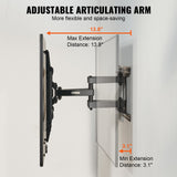 VEVOR Full Motion TV Mount Fits for Most 37-75 inch TVs, Swivel Tilt Horizontal Adjustment TV Wall Mount Bracket with 4 Articulating Arms, Max VESA
