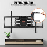 VEVOR Full Motion TV Mount Fits for Most 37-75 inch TVs, Swivel Tilt Horizontal Adjustment TV Wall Mount Bracket with 4 Articulating Arms, Max VESA