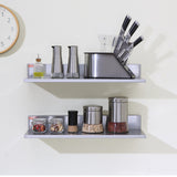 VEVOR 8.6" x 24" Stainless Steel Shelf, Wall Mounted Floating Shelving with Backsplash, 44 lbs Load Capacity Commercial Shelves, Heavy Duty Storage