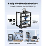 12U Wall Mount Server Rack, 68.04 kg Max Load Capacity, Open Frame Network Rack with 180 Degrees Gate Swing Door, Carbon Steel, Ideal for IT Network Equipment & AV Devices Computer Server, Black