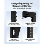 12U Wall Mount Server Rack, 68.04 kg Max Load Capacity, Open Frame Network Rack with 180 Degrees Gate Swing Door, Carbon Steel, Ideal for IT Network Equipment & AV Devices Computer Server, Black