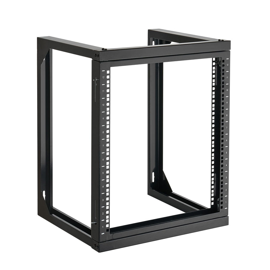 12U Wall Mount Server Rack, 68.04 kg Max Load Capacity, Open Frame Network Rack with 180 Degrees Gate Swing Door, Carbon Steel, Ideal for IT Network Equipment & AV Devices Computer Server, Black