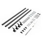 Wall Mounted Stair Handrail, 3665mm Pipe Staircase Handrail, Black Galvanized Aluminum, 32mm Pipe Diameter, Indoor&Outdoor Staircase Railing, Industrial Hand Rail for Steps, Security Baluster