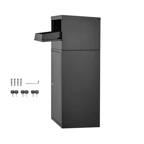 Package Delivery Boxes for Outside, 90.9 cm Mailbox for Parcel with Lock, Galvanized Steel Package Drop Box